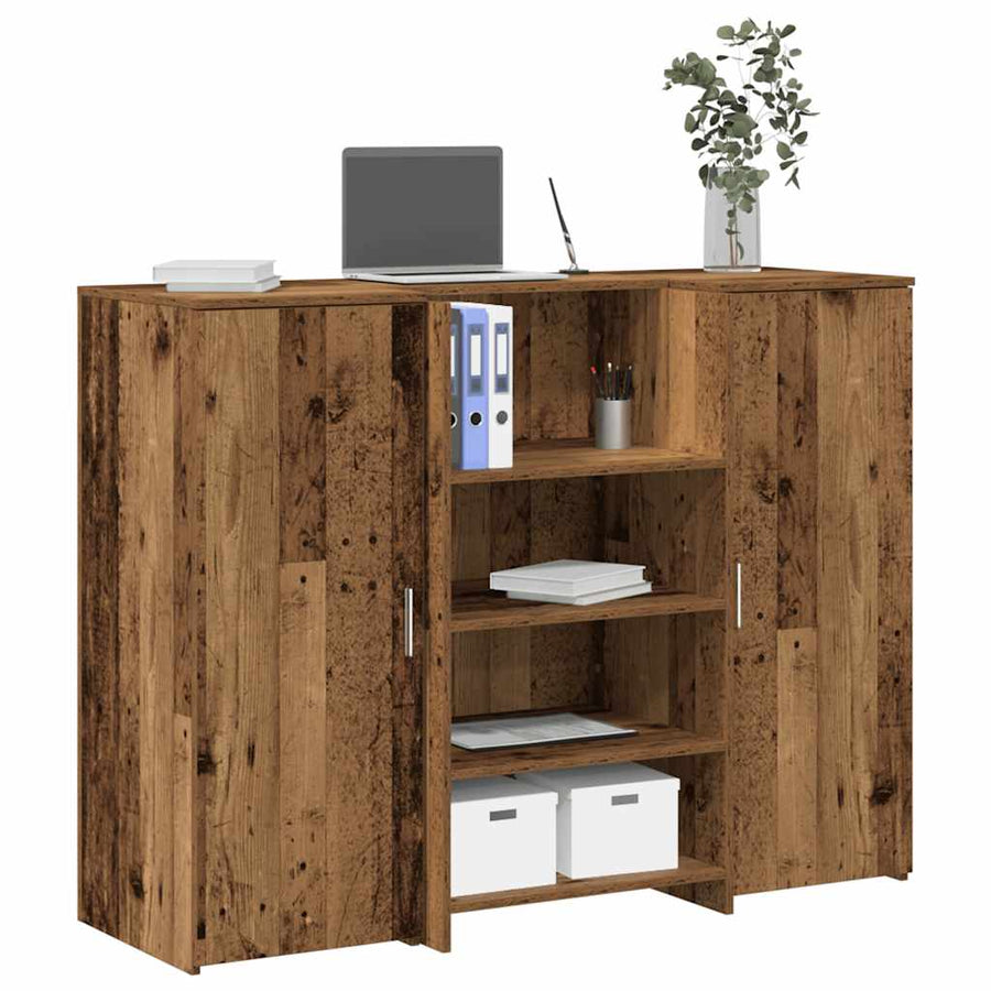 Receptiebalie 135X50X103,5 Cm Bewerkt Hout Kleurig 135 x 50 x 103.5 cm Oud hout