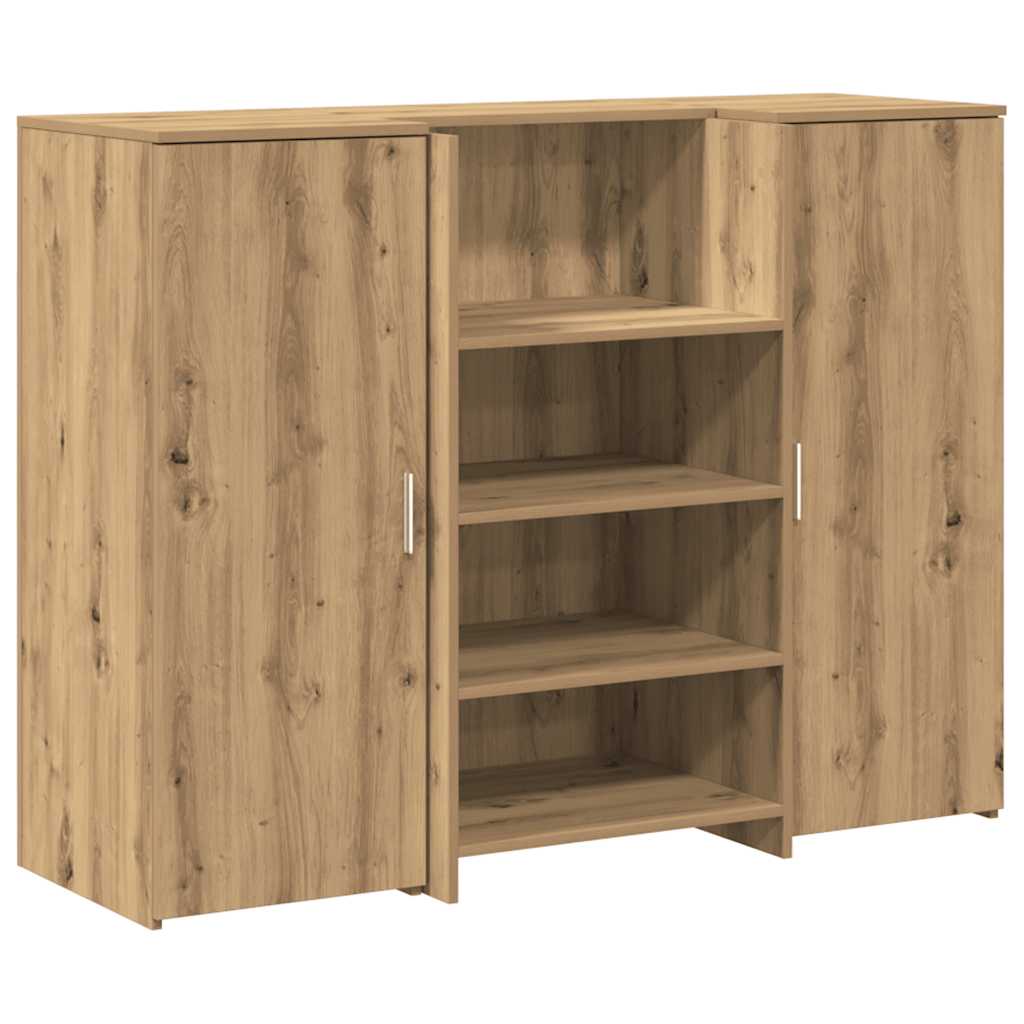 Receptiebalie 135X50X103,5Cm Bewerkt Hout Artisanaal Eikenkleur 135 x 50 x 103.5 cm artisanaal eikenkleurig
