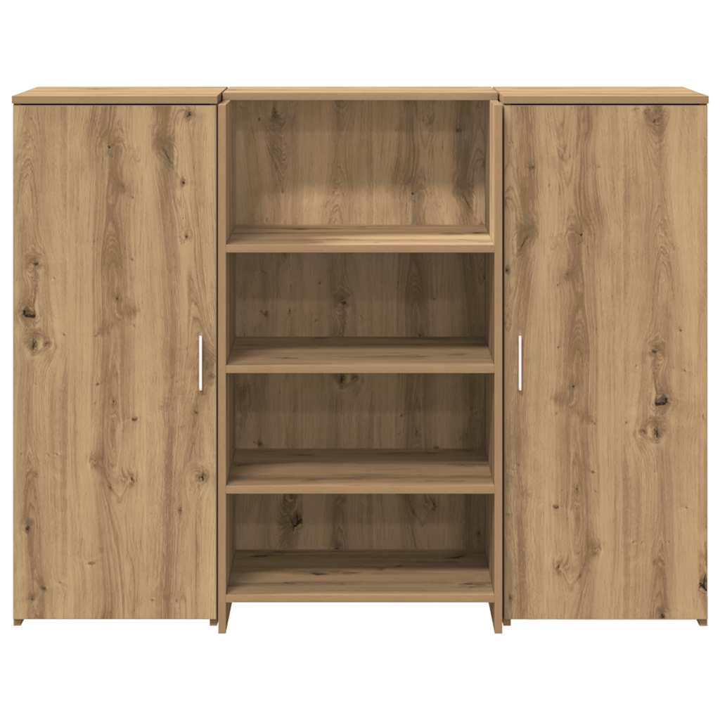 Receptiebalie 135X50X103,5Cm Bewerkt Hout Artisanaal Eikenkleur 135 x 50 x 103.5 cm artisanaal eikenkleurig