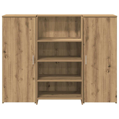 Receptiebalie 135X50X103,5Cm Bewerkt Hout Artisanaal Eikenkleur 135 x 50 x 103.5 cm artisanaal eikenkleurig