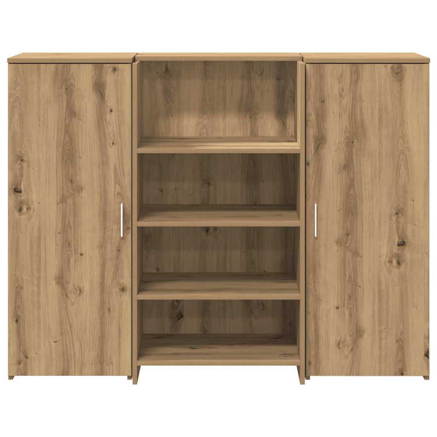 Receptiebalie 135X50X103,5Cm Bewerkt Hout Artisanaal Eikenkleur 135 x 50 x 103.5 cm artisanaal eikenkleurig