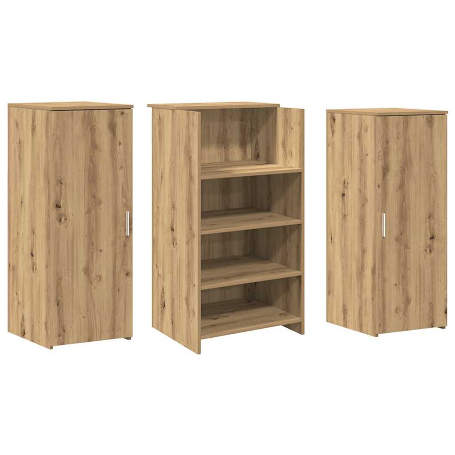 Receptiebalie 135X50X103,5Cm Bewerkt Hout Artisanaal Eikenkleur 135 x 50 x 103.5 cm artisanaal eikenkleurig