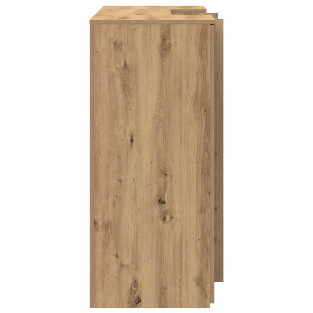 Receptiebalie 135X50X103,5Cm Bewerkt Hout Artisanaal Eikenkleur 135 x 50 x 103.5 cm artisanaal eikenkleurig