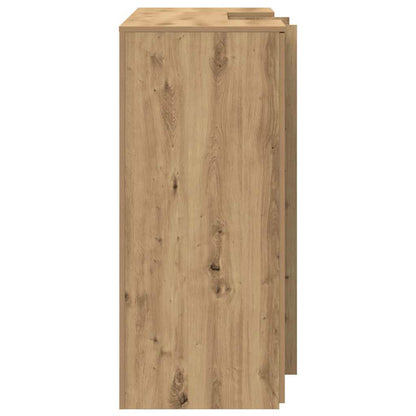 Receptiebalie 135X50X103,5Cm Bewerkt Hout Artisanaal Eikenkleur 135 x 50 x 103.5 cm artisanaal eikenkleurig
