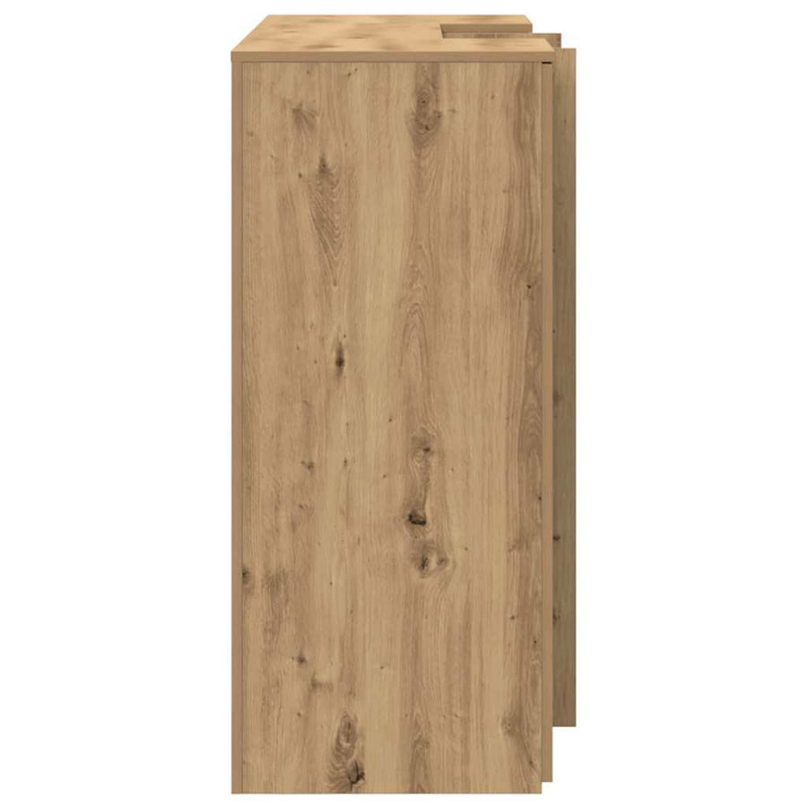 Receptiebalie 135X50X103,5Cm Bewerkt Hout Artisanaal Eikenkleur 135 x 50 x 103.5 cm artisanaal eikenkleurig