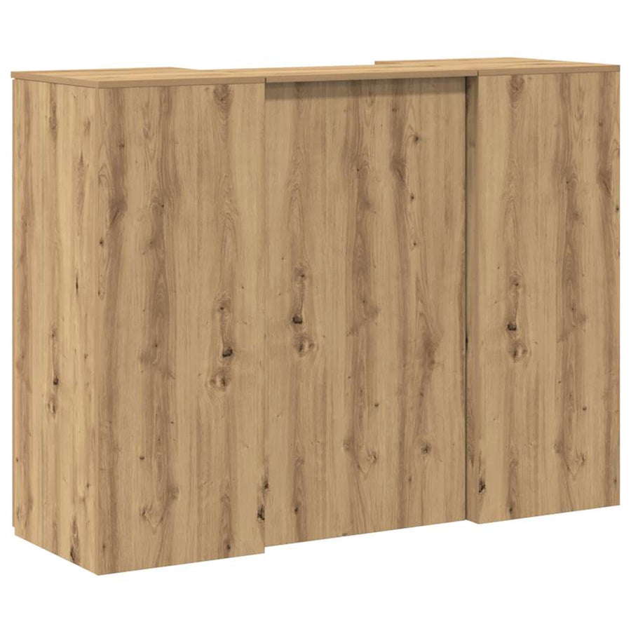 Receptiebalie 135X50X103,5Cm Bewerkt Hout Artisanaal Eikenkleur 135 x 50 x 103.5 cm artisanaal eikenkleurig