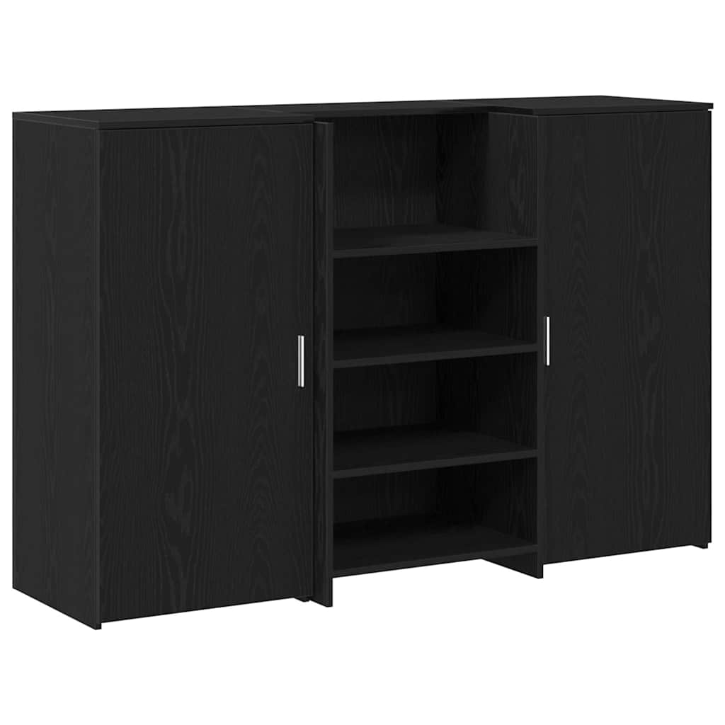 Receptiebalie 155x50x103,5 cm bewerkt hout zwart eikenkleur