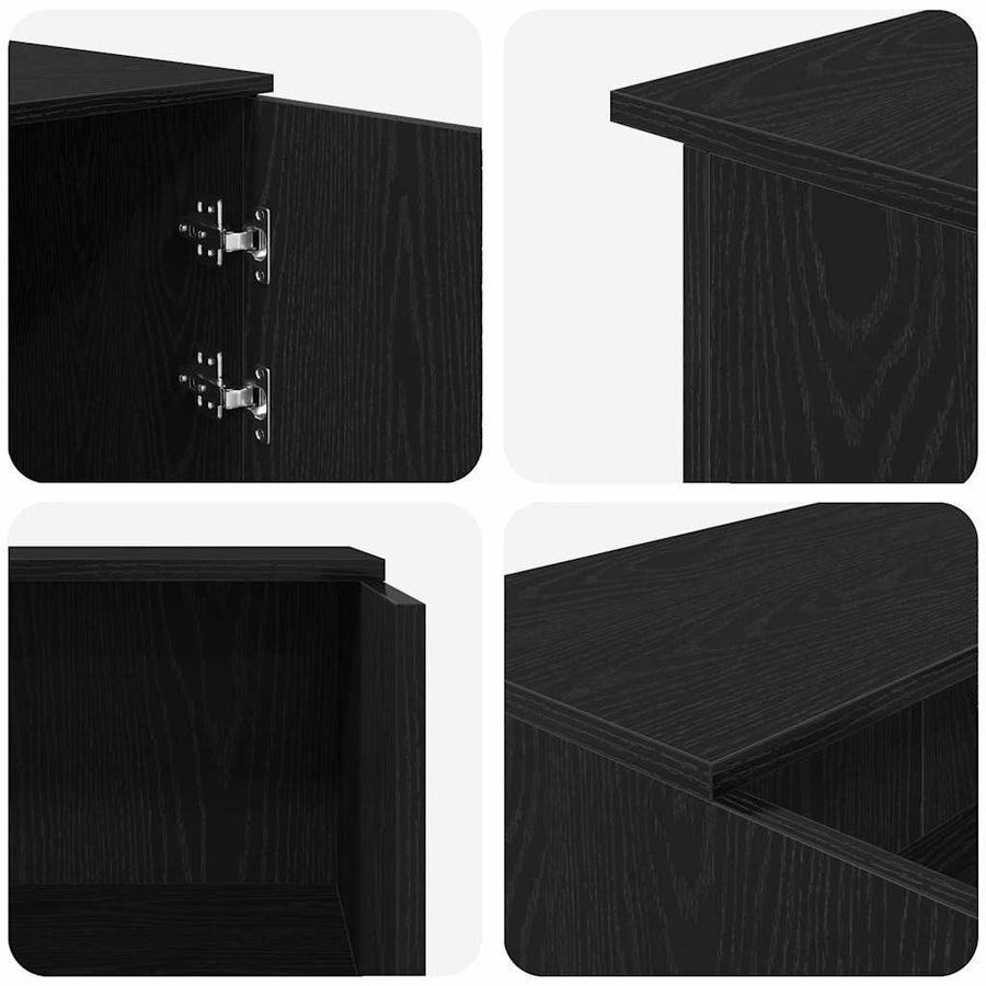 Receptiebalie 155x50x103,5 cm bewerkt hout zwart eikenkleur