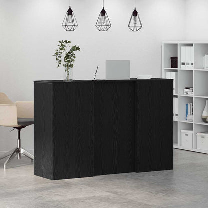 Receptiebalie 155x50x103,5 cm bewerkt hout zwart eikenkleur