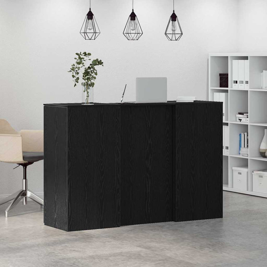 Receptiebalie 155x50x103,5 cm bewerkt hout zwart eikenkleur