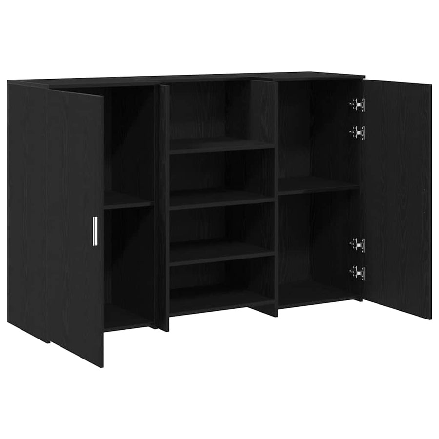 Receptiebalie 155x50x103,5 cm bewerkt hout zwart eikenkleur