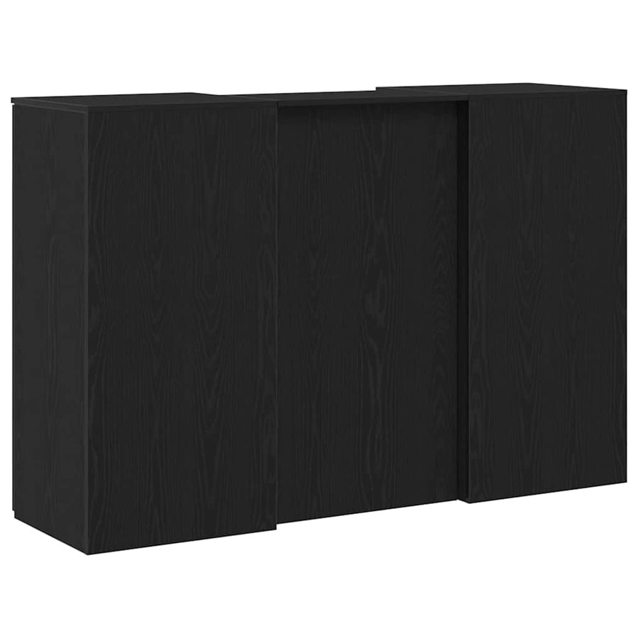 Receptiebalie 155x50x103,5 cm bewerkt hout zwart eikenkleur