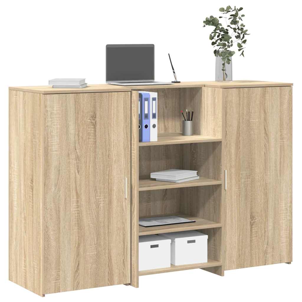 Receptiebalie 155X50X103,5 Cm Bewerkt Hout Kleurig 155 x 50 x 103.5 cm Sonoma eiken