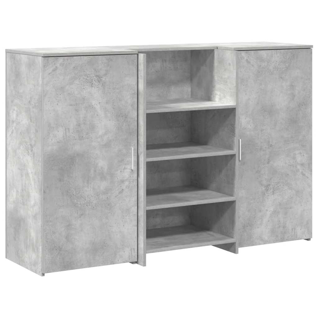 Receptiebalie 155X50X103,5 Cm Bewerkt Hout 155 x 50 x 103.5 cm Betongrijs