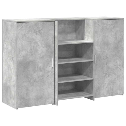 Receptiebalie 155X50X103,5 Cm Bewerkt Hout 155 x 50 x 103.5 cm Betongrijs