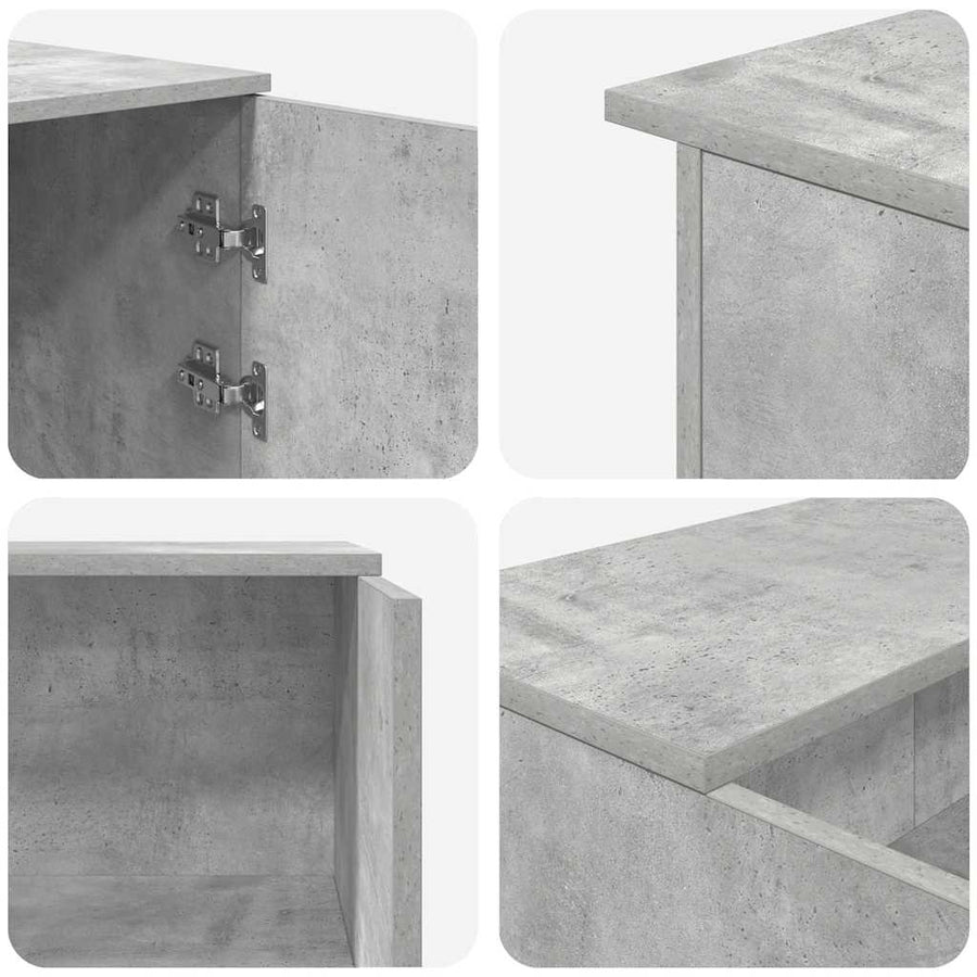 Receptiebalie 155X50X103,5 Cm Bewerkt Hout 155 x 50 x 103.5 cm Betongrijs