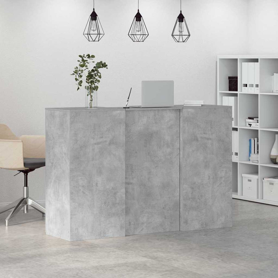 Receptiebalie 155X50X103,5 Cm Bewerkt Hout 155 x 50 x 103.5 cm Betongrijs