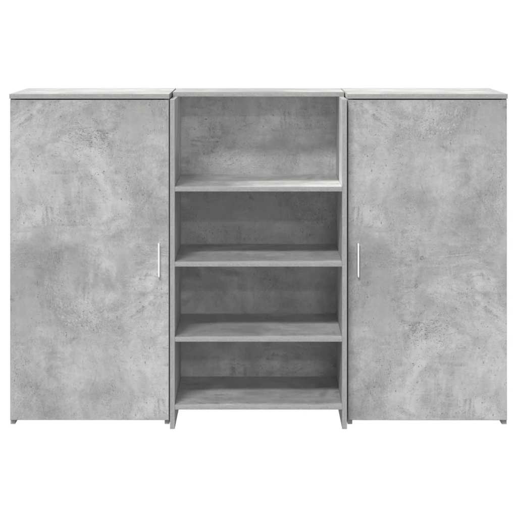 Receptiebalie 155X50X103,5 Cm Bewerkt Hout 155 x 50 x 103.5 cm Betongrijs