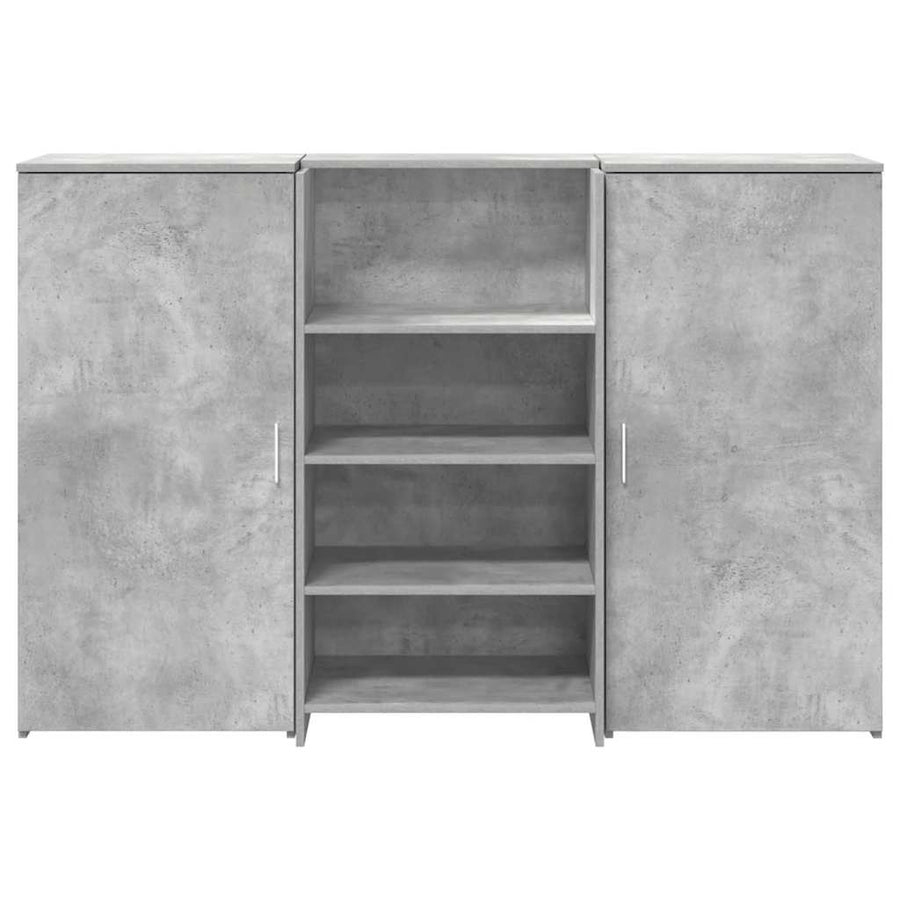 Receptiebalie 155X50X103,5 Cm Bewerkt Hout 155 x 50 x 103.5 cm Betongrijs