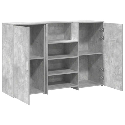 Receptiebalie 155X50X103,5 Cm Bewerkt Hout 155 x 50 x 103.5 cm Betongrijs