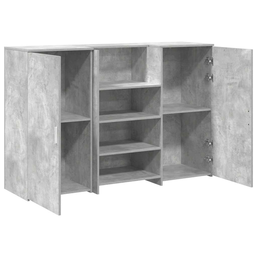 Receptiebalie 155X50X103,5 Cm Bewerkt Hout 155 x 50 x 103.5 cm Betongrijs