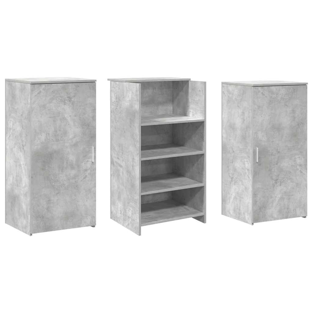Receptiebalie 155X50X103,5 Cm Bewerkt Hout 155 x 50 x 103.5 cm Betongrijs