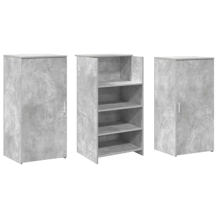 Receptiebalie 155X50X103,5 Cm Bewerkt Hout 155 x 50 x 103.5 cm Betongrijs