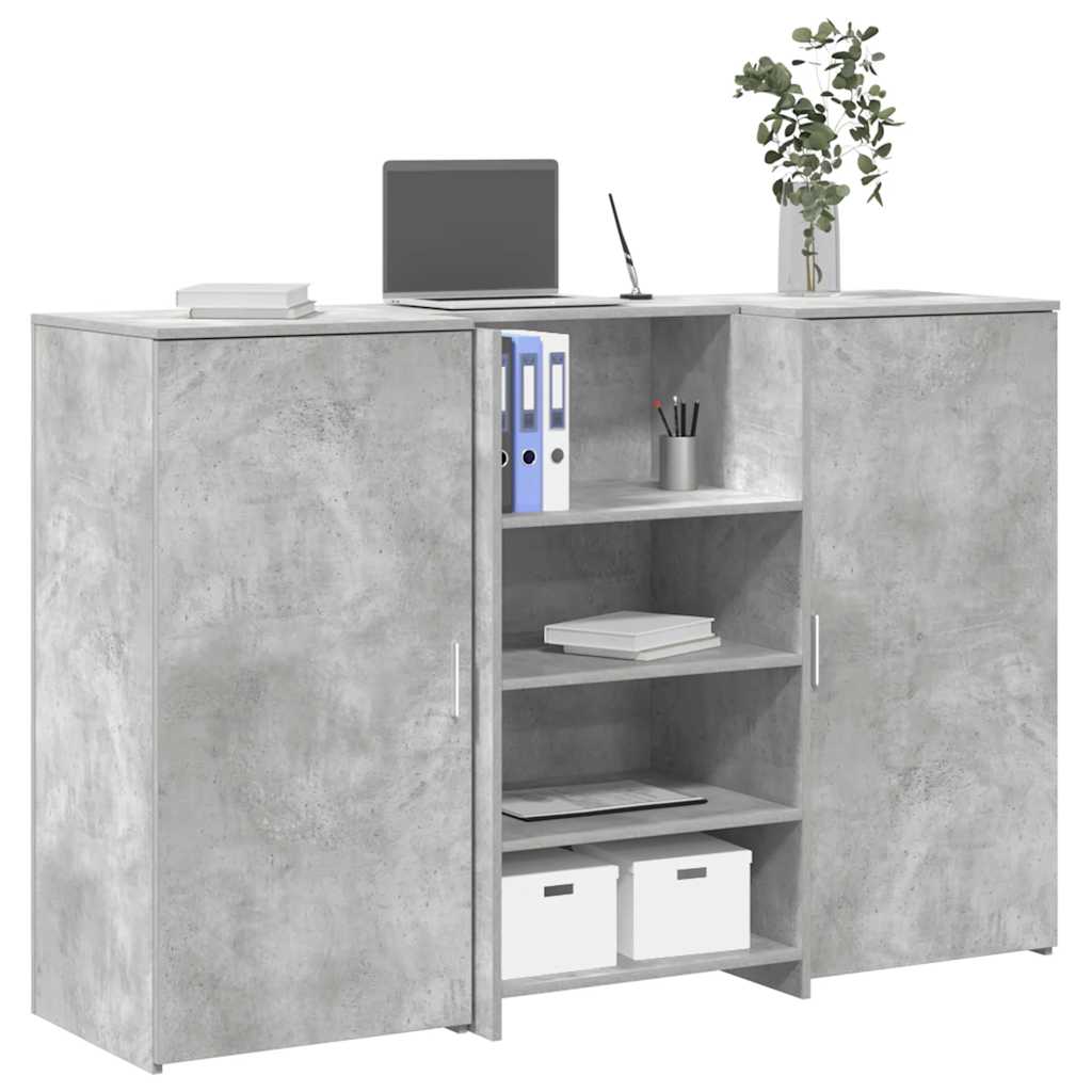 Receptiebalie 155X50X103,5 Cm Bewerkt Hout 155 x 50 x 103.5 cm Betongrijs