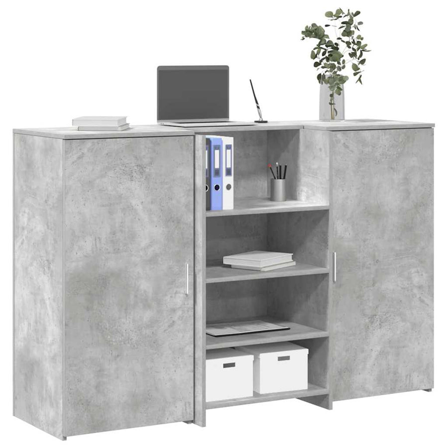 Receptiebalie 155X50X103,5 Cm Bewerkt Hout 155 x 50 x 103.5 cm Betongrijs