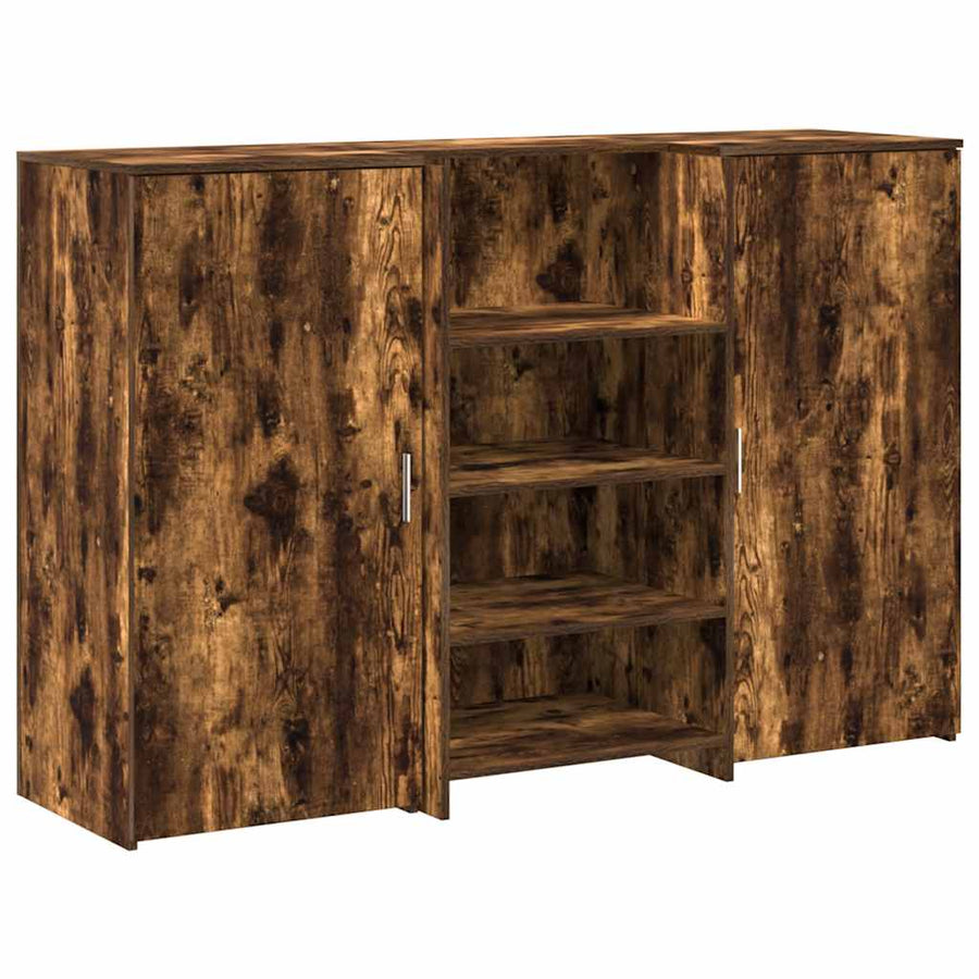 Receptiebalie 155x50x103,5 cm bewerkt hout gerookt eikenkleurig