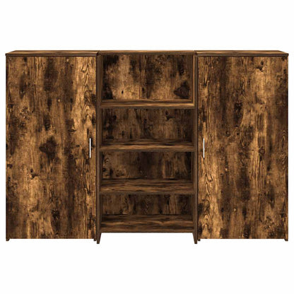 Receptiebalie 155x50x103,5 cm bewerkt hout gerookt eikenkleurig