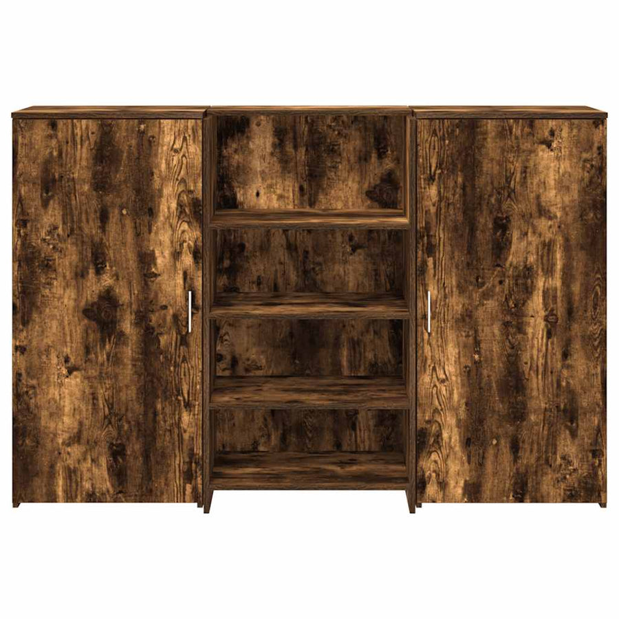 Receptiebalie 155x50x103,5 cm bewerkt hout gerookt eikenkleurig