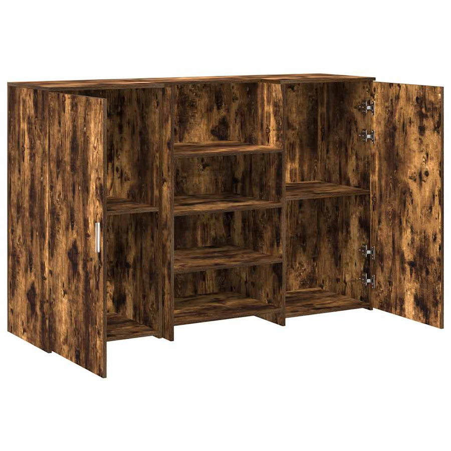 Receptiebalie 155x50x103,5 cm bewerkt hout gerookt eikenkleurig