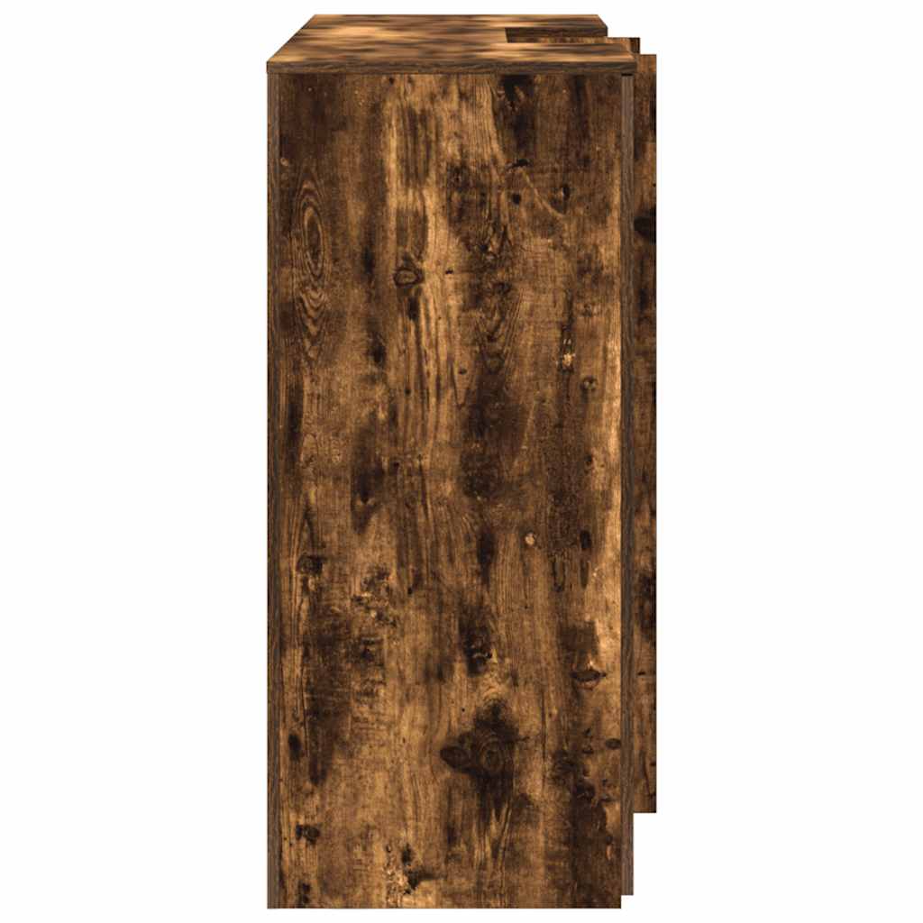 Receptiebalie 155x50x103,5 cm bewerkt hout gerookt eikenkleurig