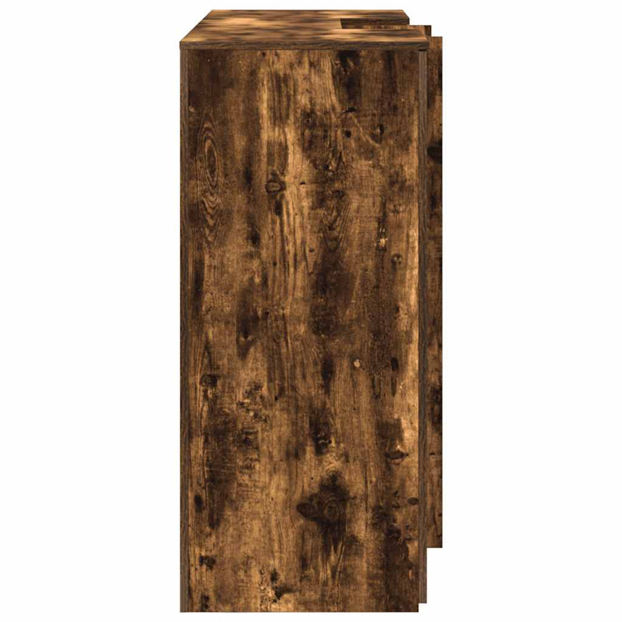 Receptiebalie 155x50x103,5 cm bewerkt hout gerookt eikenkleurig