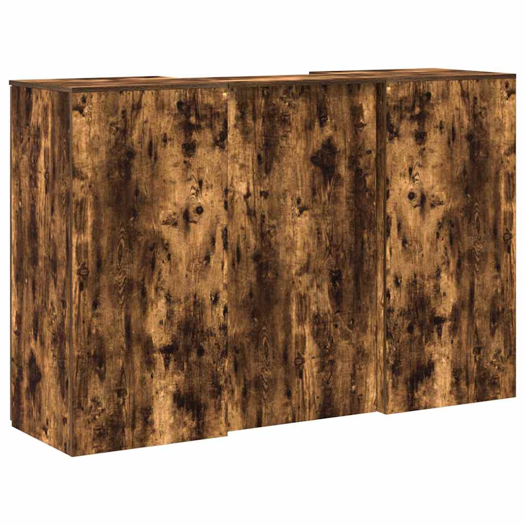Receptiebalie 155x50x103,5 cm bewerkt hout gerookt eikenkleurig