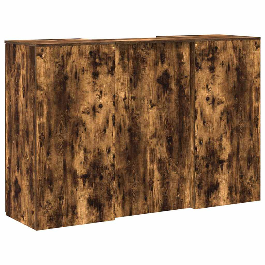Receptiebalie 155x50x103,5 cm bewerkt hout gerookt eikenkleurig