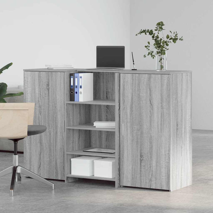 Receptiebalie 155x50x103,5 cm bewerkt hout grijs sonoma eiken
