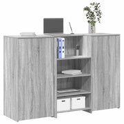 Receptiebalie 155 x 50 x 103,5 cm bewerkt hout grijs sonoma eiken met opbergkasten