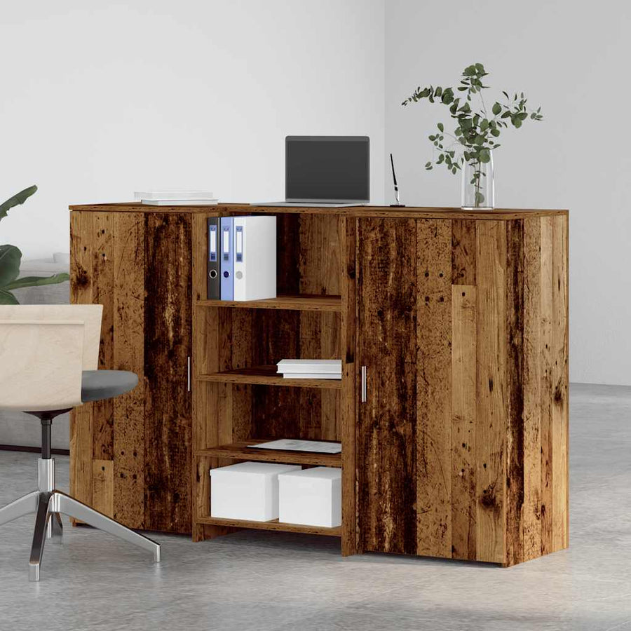 Receptiebalie 155X50X103,5 Cm Bewerkt Hout Kleurig 155 x 50 x 103.5 cm Oud hout