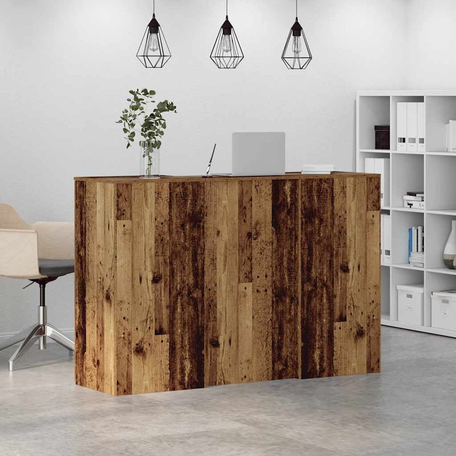 Receptiebalie 155X50X103,5 Cm Bewerkt Hout Kleurig 155 x 50 x 103.5 cm Oud hout