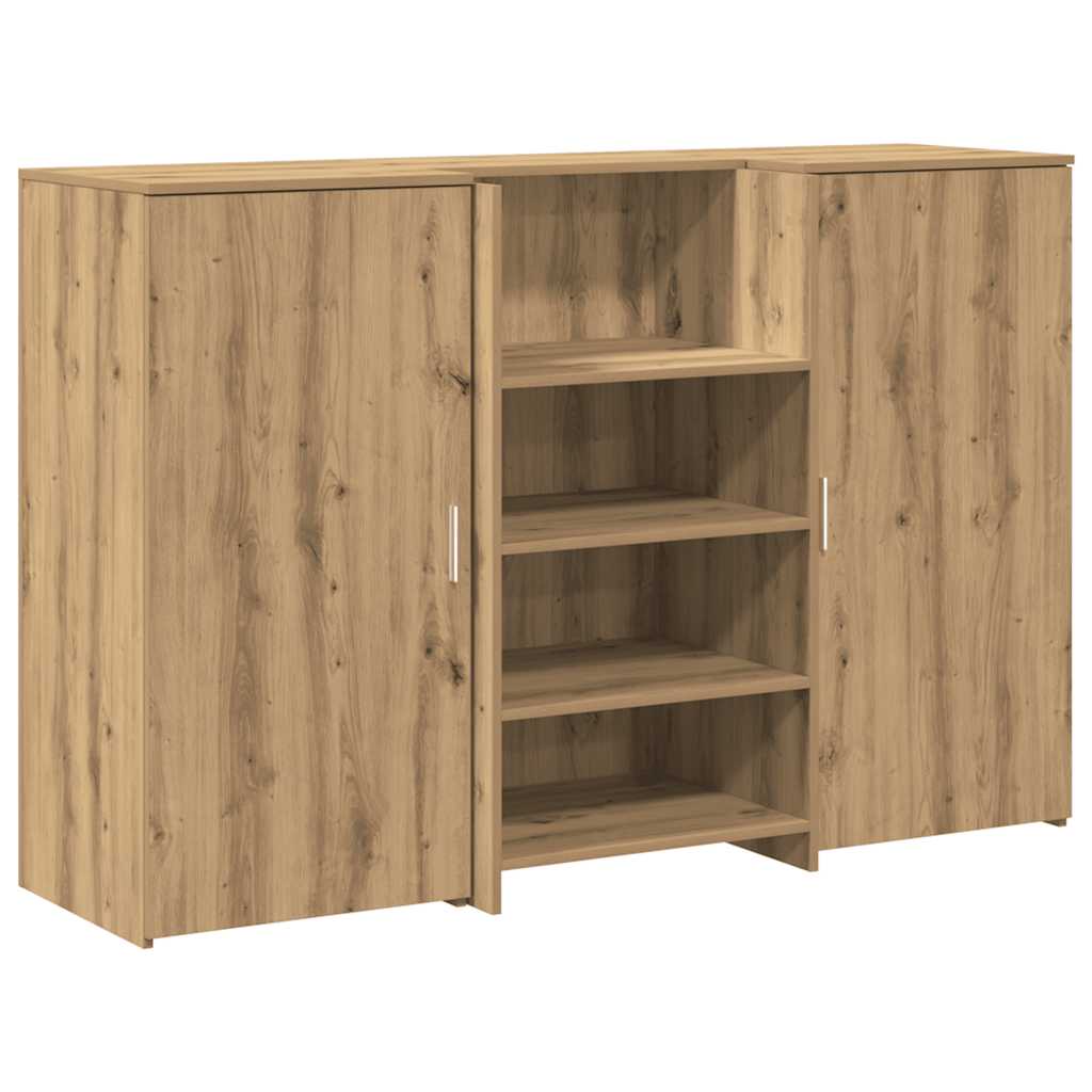 Receptiebalie 155X50X103,5Cm Bewerkt Hout Artisanaal Eikenkleur 155 x 50 x 103.5 cm artisanaal eikenkleurig