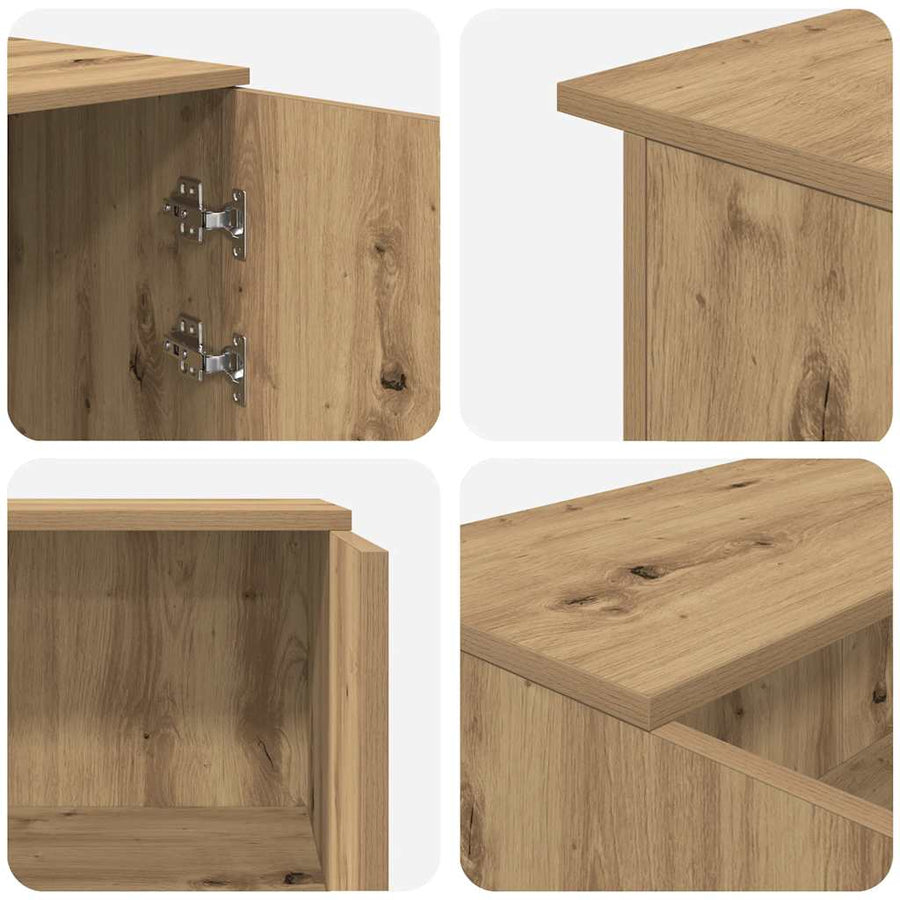 Receptiebalie 155X50X103,5Cm Bewerkt Hout Artisanaal Eikenkleur 155 x 50 x 103.5 cm artisanaal eikenkleurig