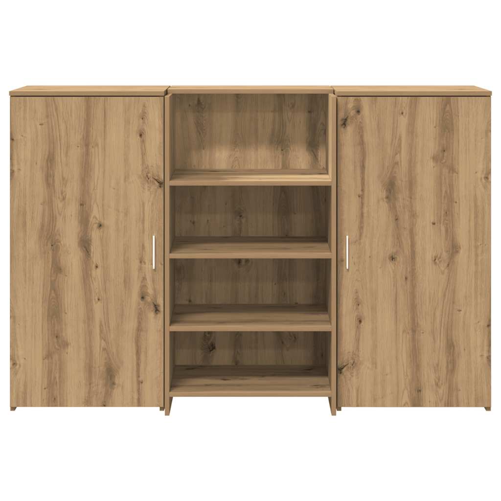 Receptiebalie 155X50X103,5Cm Bewerkt Hout Artisanaal Eikenkleur 155 x 50 x 103.5 cm artisanaal eikenkleurig