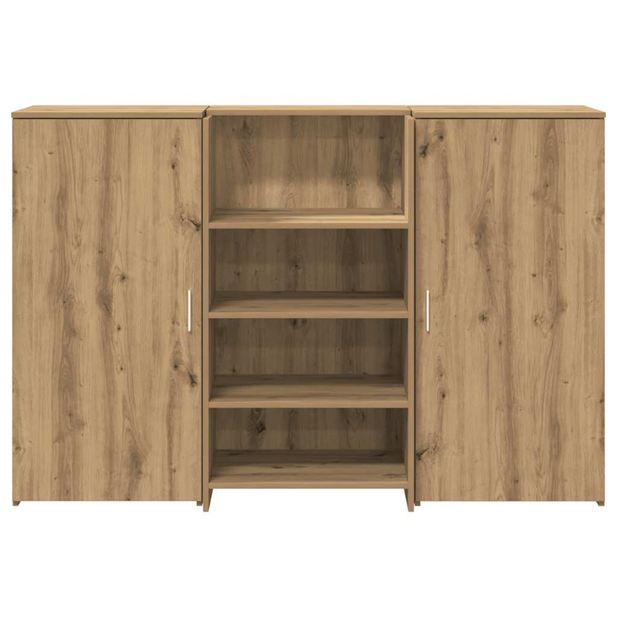 Receptiebalie 155X50X103,5Cm Bewerkt Hout Artisanaal Eikenkleur 155 x 50 x 103.5 cm artisanaal eikenkleurig
