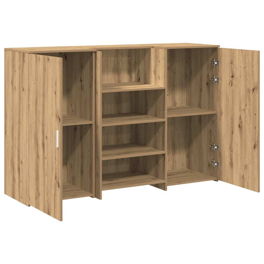 Receptiebalie 155X50X103,5Cm Bewerkt Hout Artisanaal Eikenkleur 155 x 50 x 103.5 cm artisanaal eikenkleurig