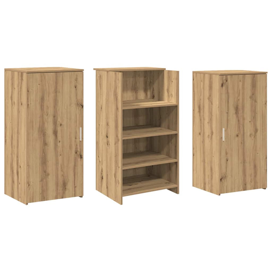 Receptiebalie 155X50X103,5Cm Bewerkt Hout Artisanaal Eikenkleur 155 x 50 x 103.5 cm artisanaal eikenkleurig