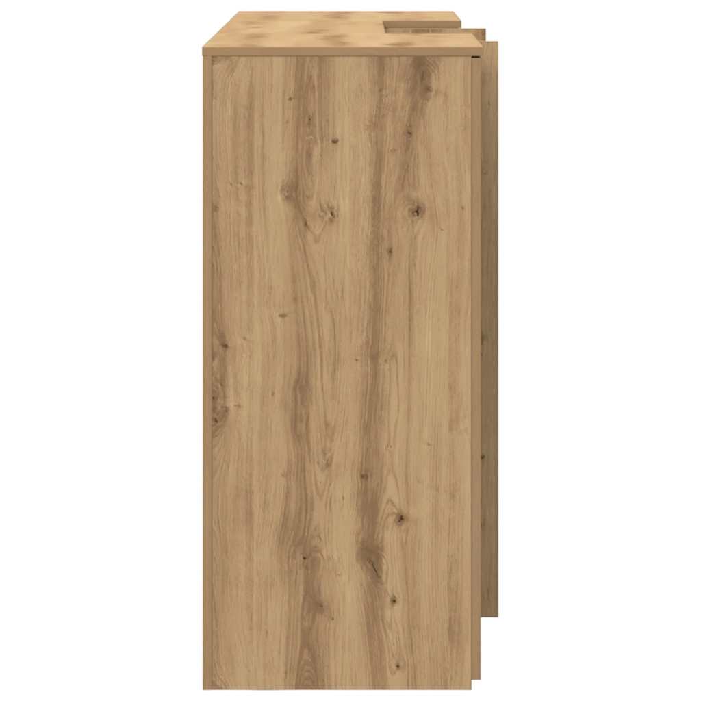 Receptiebalie 155X50X103,5Cm Bewerkt Hout Artisanaal Eikenkleur 155 x 50 x 103.5 cm artisanaal eikenkleurig