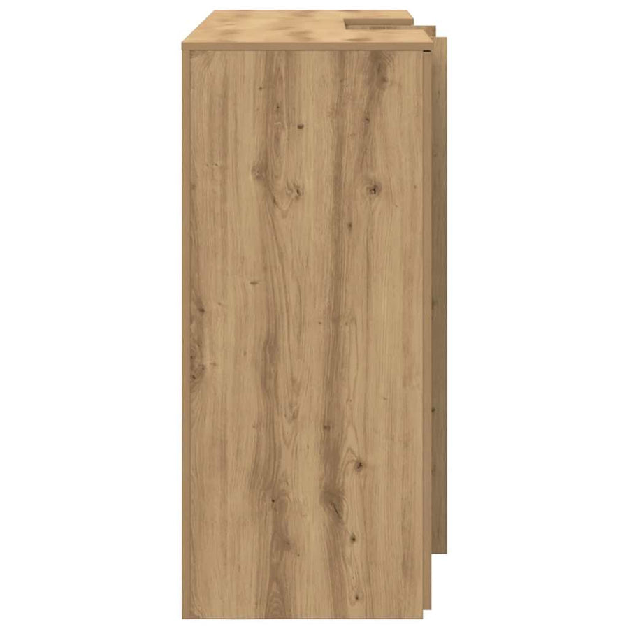 Receptiebalie 155X50X103,5Cm Bewerkt Hout Artisanaal Eikenkleur 155 x 50 x 103.5 cm artisanaal eikenkleurig