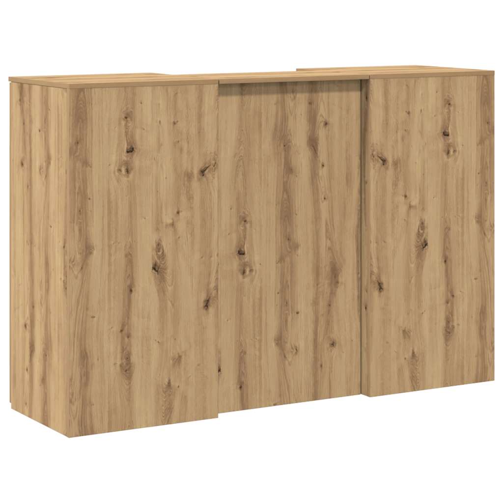 Receptiebalie 155X50X103,5Cm Bewerkt Hout Artisanaal Eikenkleur 155 x 50 x 103.5 cm artisanaal eikenkleurig